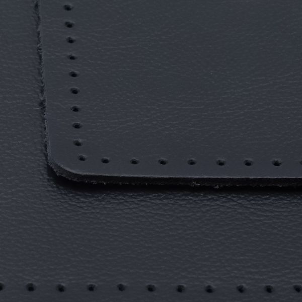 Заплатки пришивные из кожи, квадрат 8см с перфорацией, 2 шт, 100% кожа, 05 темно-синий, 9122