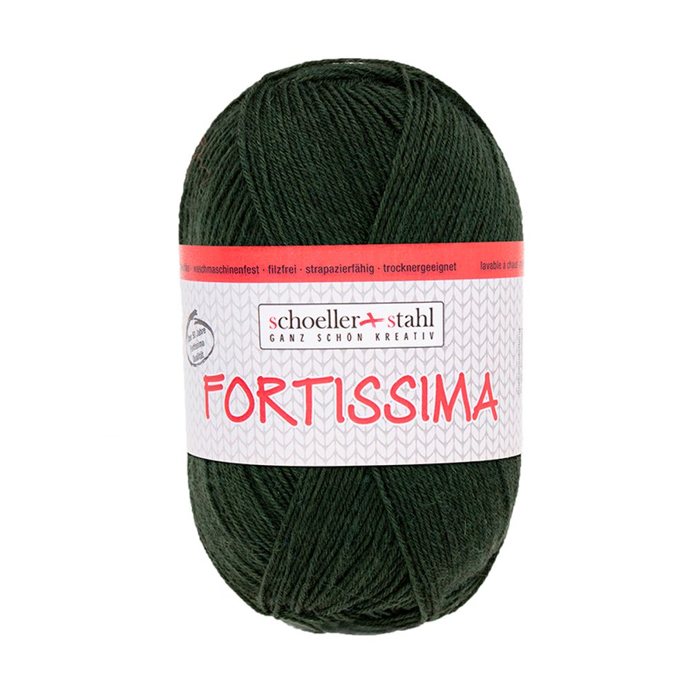 Пряжа Austermann (Аустерманн) Fortissima 100 / уп.5 мот. по 100 г, 420м, темный зеленый