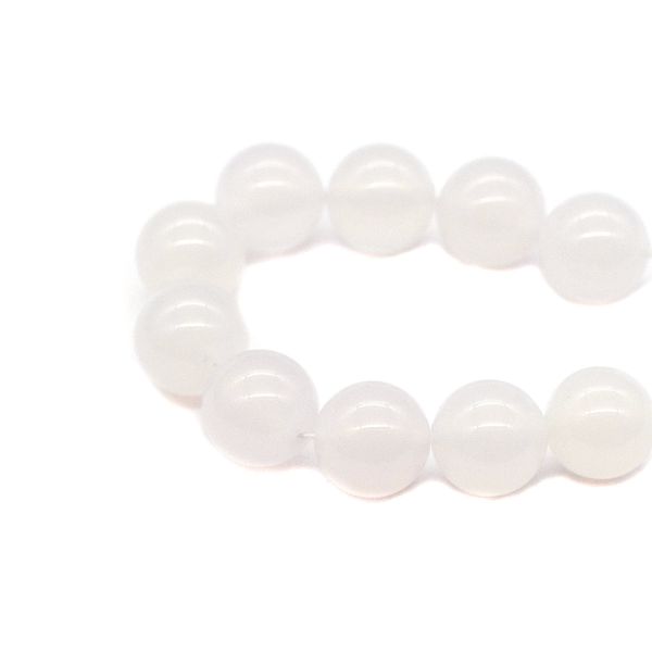 Бусины натуральный камень белый агат 10 мм, 10 шт в упак, Астра