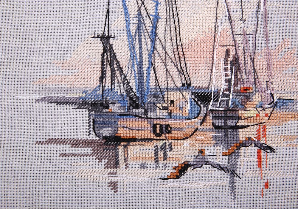 Набор для вышивания нитками Panna, Бухта Чарлстона, 20,5х18,5 см