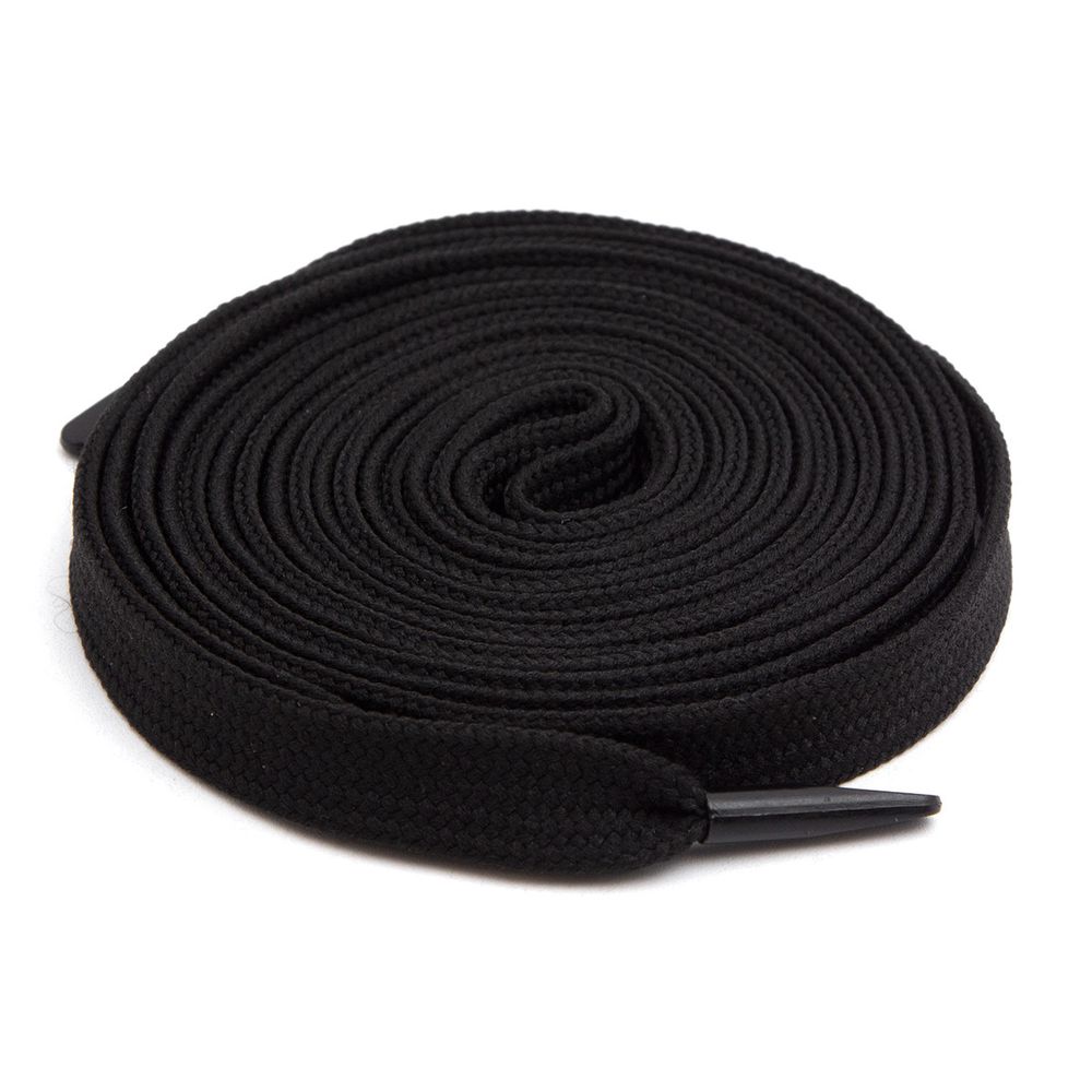 Шнурки плоские с металлическим наконечником 10.0 мм / 130 см, 1 пара (2 шт), черный, 6220-0134