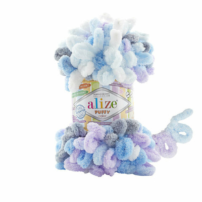 Пряжа Alize (Ализе) Puffy Color / уп.5 мот. по 100 г, 9м, 6524 секционный