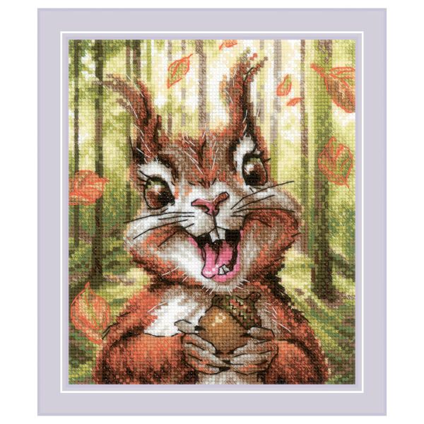 Набор для вышивания нитками Риолис, Крепкий орешек 15х18см