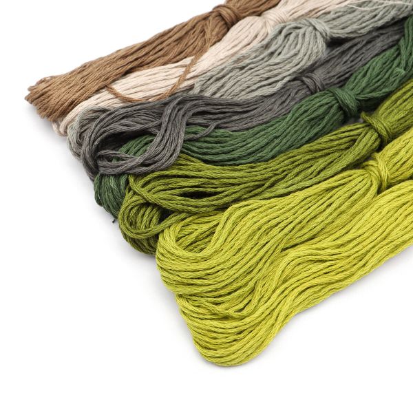 Набор хлопкового мулине Оттенки зеленого, 8 шт / 8м, Bestex