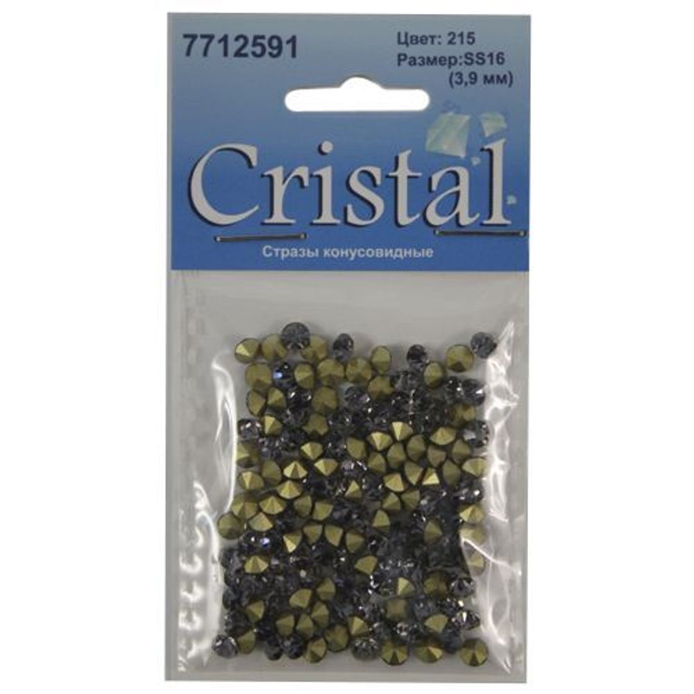 Стразы конусовидные риволи 3,8мм, ss16, 144 штук (стекло) (215)
