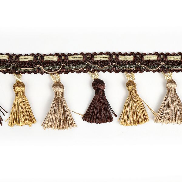 Бахрома отделочная 70.0 мм / 10 метров, с кисточкой, цв.золото