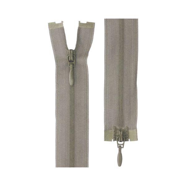 Молния спираль потайная плательная Т3 (3 мм) 2 зам., разъем., 40 см, 282 серо-бежевый, Gamma, 10 шт