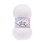 Пряжа Alize (Ализе) Sekerim Bebe / уп.5 мот. по 100 г, 320м, 055 белый A