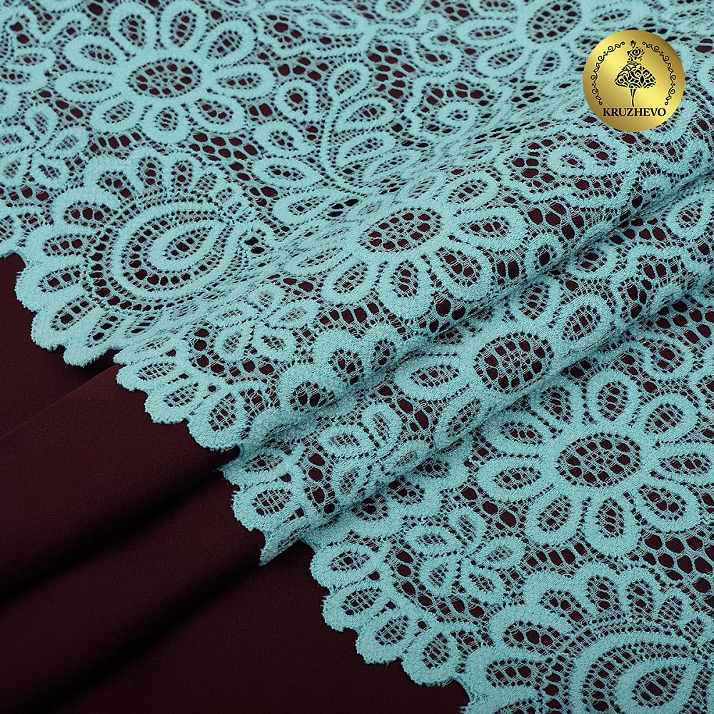 Кружево бельевое эластичное 205 мм / 3 м, TBY.YSTL00839, цв.L422 тиффани, Kruzhevo
