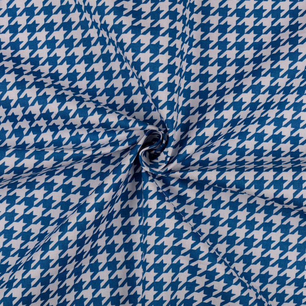 Ткань для пэчворка Peppy Бабушкин сундучок, рулон 112 см / 5 метров, БС-31 Гусиная лапка я.синий, Peppy