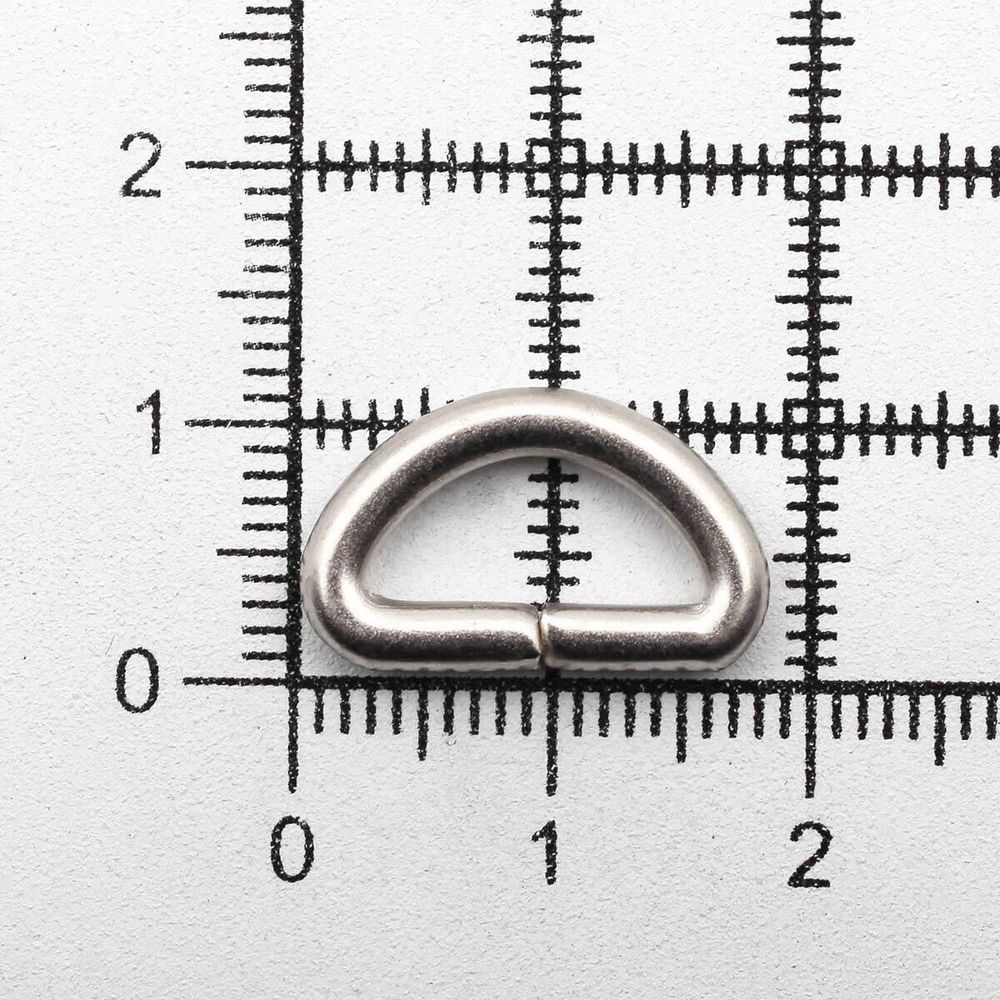 Полукольцо сварное металл внутр. 12 мм (внешн. 17х11 мм, ⌀2.5 мм), 50 шт, серебро ГР, 6046