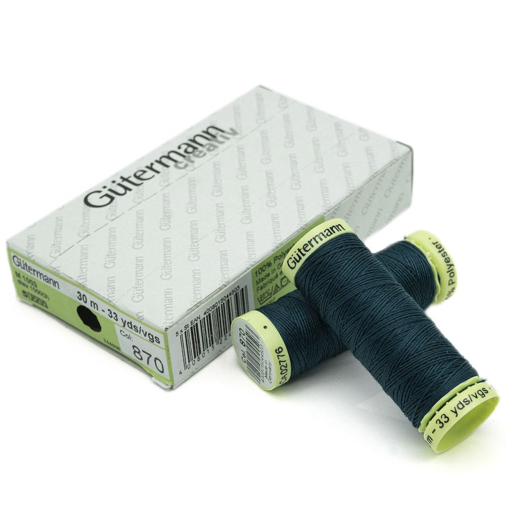 Нитки отделочные Gutermann Top Stitch, 30м, 870 малахит, 5 катушек