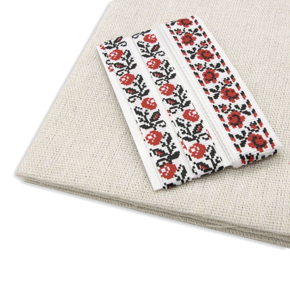 Ткань для рукоделия в наборе с лентой репс 50х50см+1,5м (24229/1017-1503) 29499