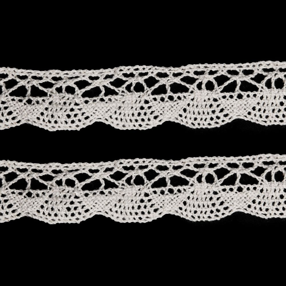 Кружево вязаное (тесьма) хлопковое 20 мм / 9.14 метров, бежевый