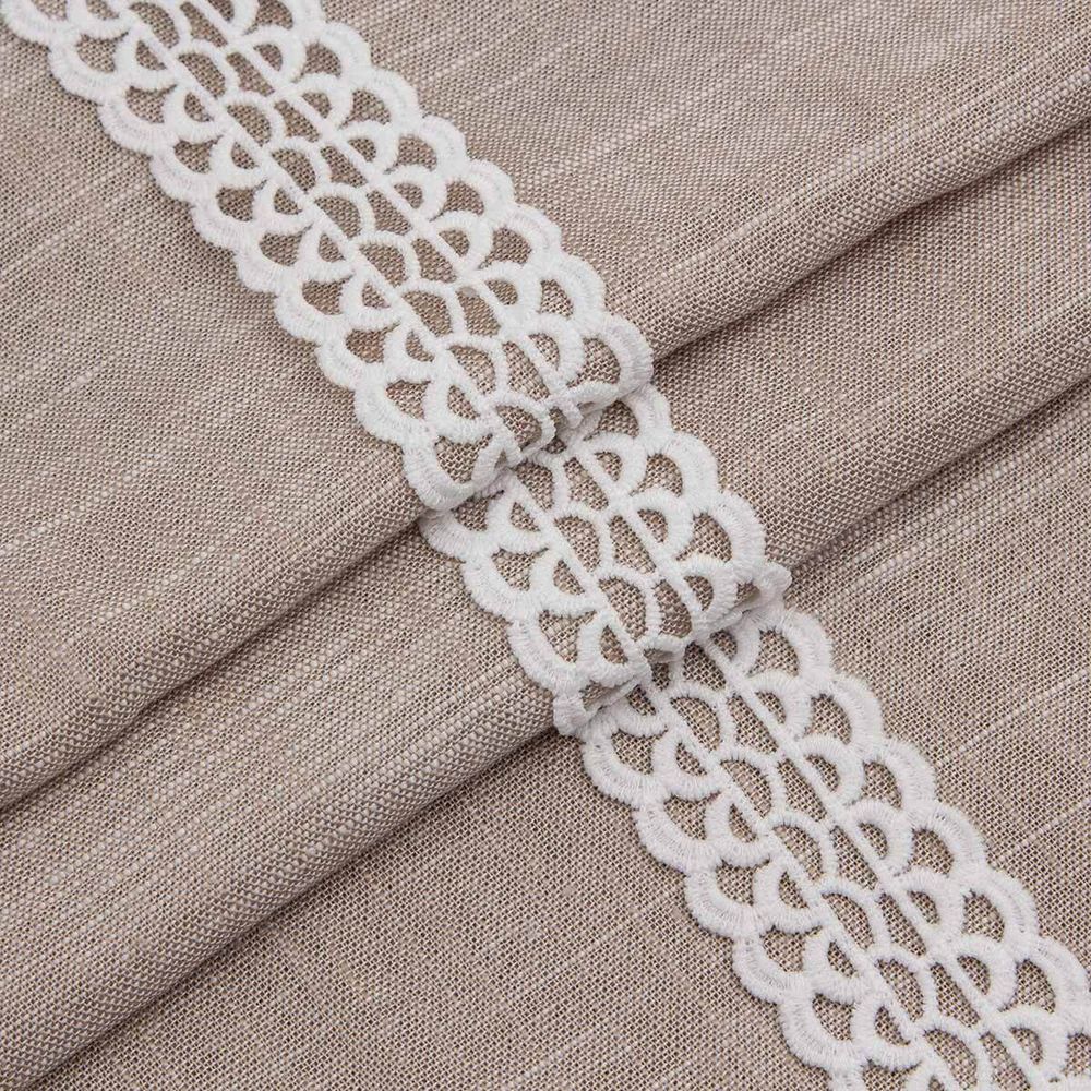 Кружево гипюр (плетёное) 33 мм, белый, 13.71 м