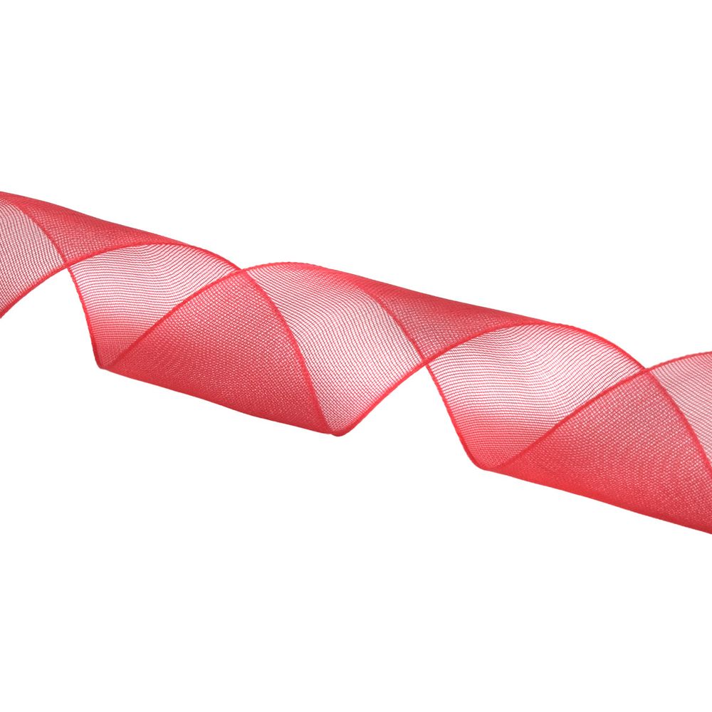 Лента капроновая (органза) 2,5см / 22,86м (26 красный)