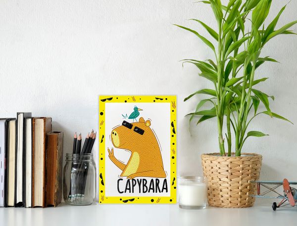 Алмазная (кристальная) мозаика Фрея ALVS-054, мини-картинка Капибара, 14х19.5 см