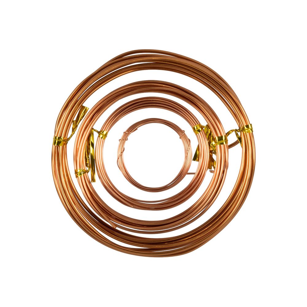 Проволока для плетения медь ⌀0.4 / 0.8 / 1.2 / 1.5 / 1.6 по 2 метра, 4 шт, ассорти, Промысел MM-005