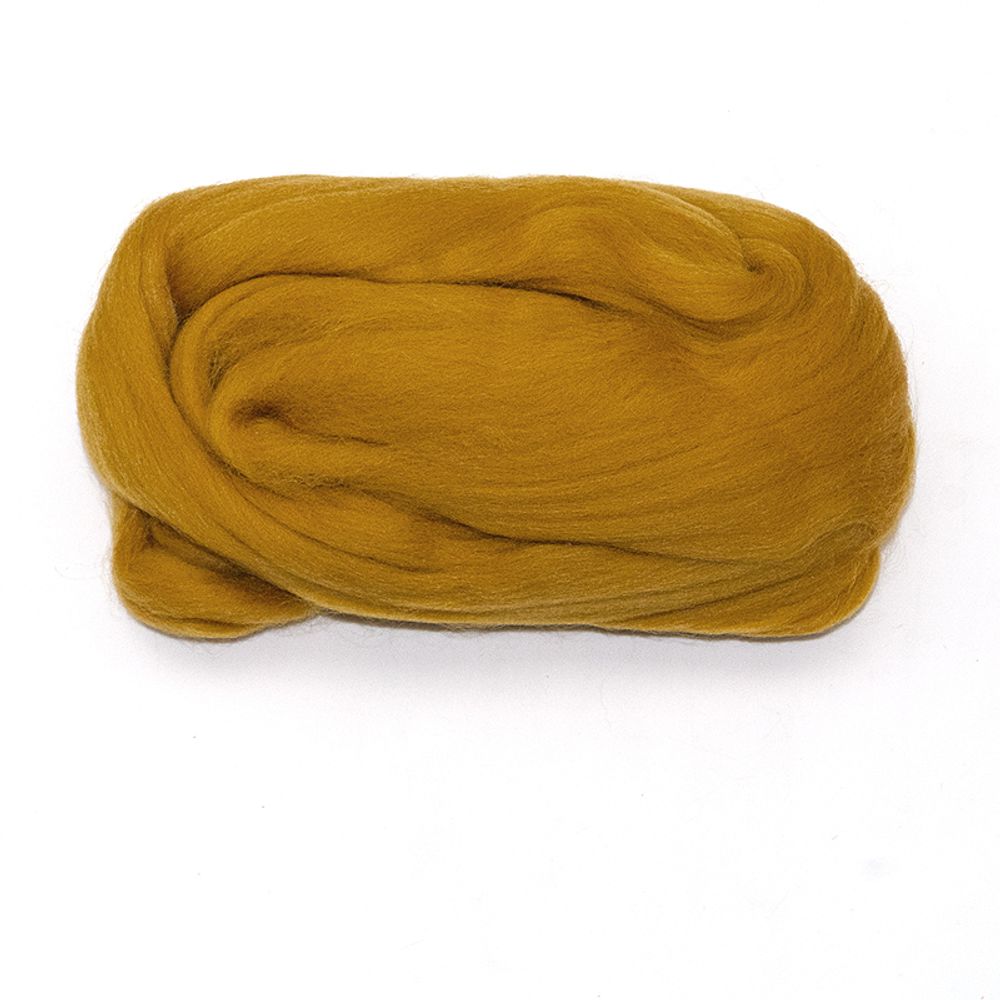 Шерсть для валяния Камтекс полутонкая 100% шерсть 50 г, 033 горчица, Камтекс КТ ГЛ