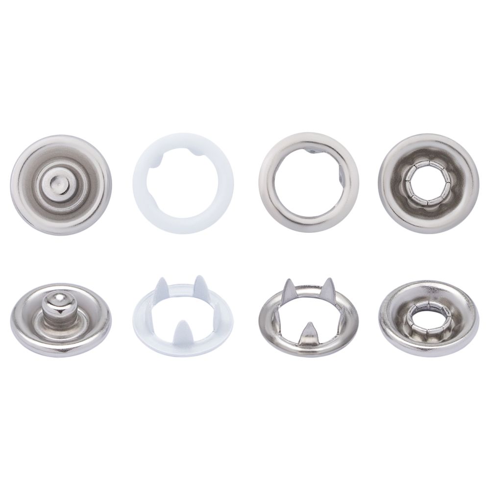 Кнопка рубашечная (джерси) открытая ⌀9.5 мм, ≈144 шт, МЕТАЛЛ, эмаль, 101 белый, NEW STAR