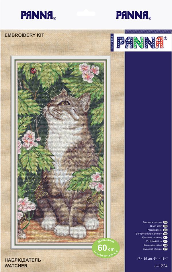 Набор для вышивания нитками Panna, Наблюдатель, 17х35 см
