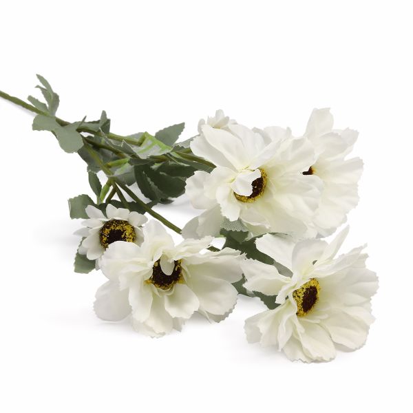 Цветы искусственные Хризантема кустовые, 61см, A Белая