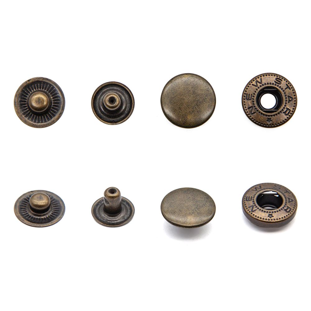 Кнопка Альфа (S-образная) ⌀15.0 мм, ≈72 шт, СТАЛЬ, антик, NEW STAR