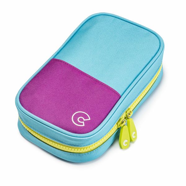 Пенал школьный ROOMY 2 отделения на молнии, с наполнением, голубой, Carioca, 23354/02