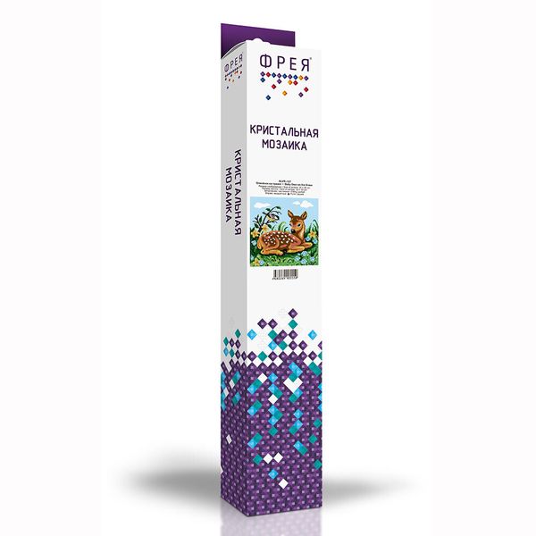 Алмазная (кристальная) мозаика Фрея, Олененок на травке, 25х25 см