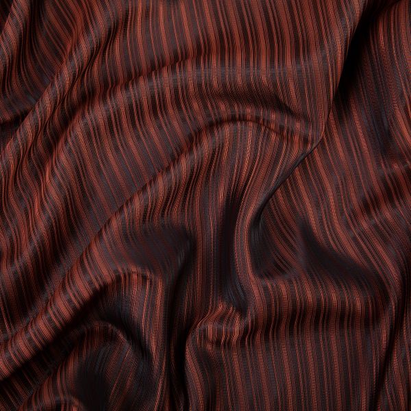 Ткань подкладочная (таффета) с рисунком 96 г/м², 100х145 см, 021 коричневый в полоску, Gamma JTR