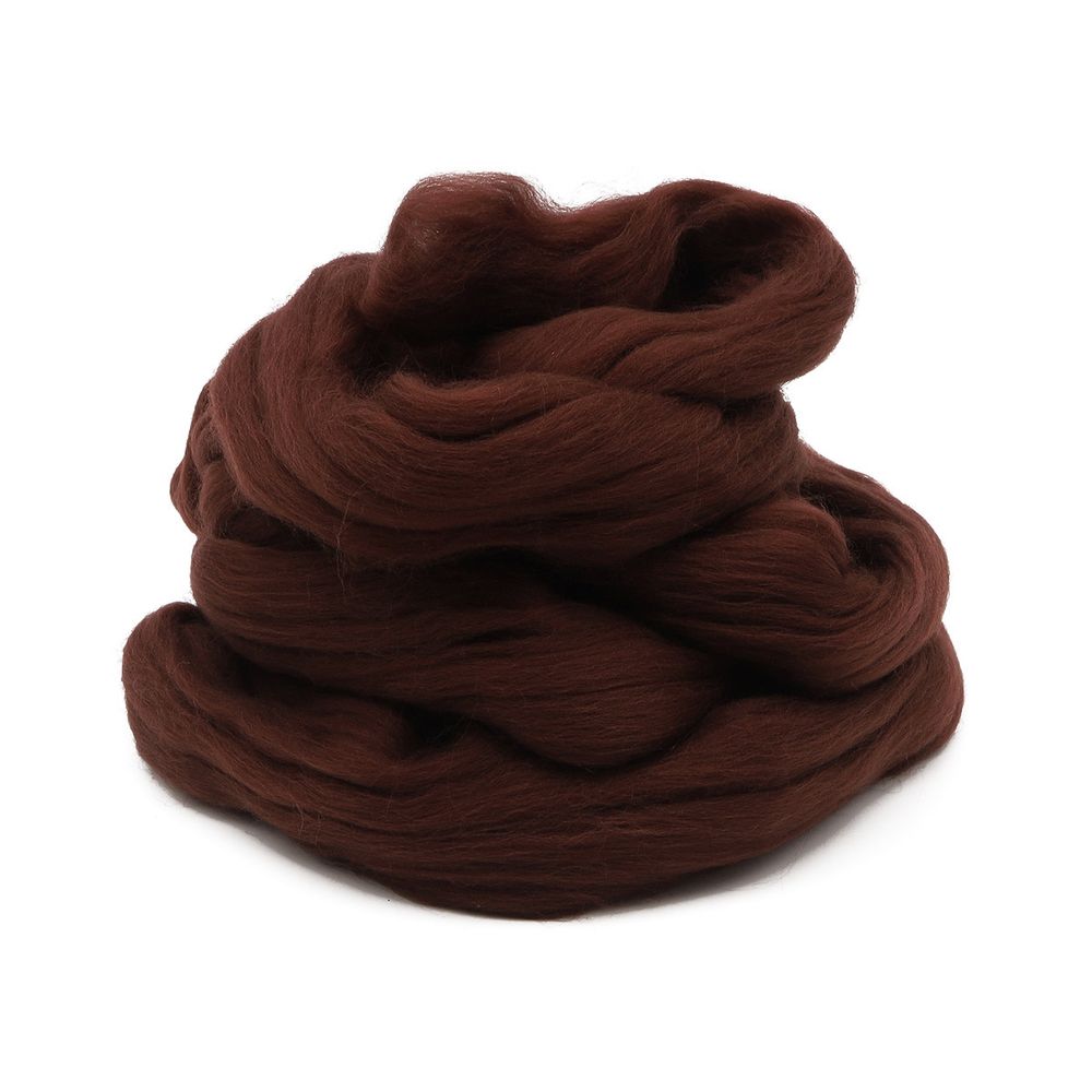 Шерсть для валяния мериносовая тонкая 100%, 100 гр. (1153 молочный шоколад)