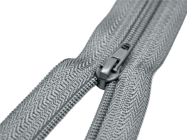 Молния спираль (витая) (цв.SBS) брючная Т4 (4 мм) 1 зам., н/раз., 20 см, автомат, S-243 серый, 100 шт