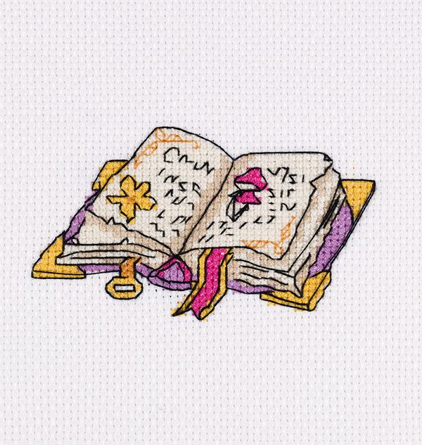 Набор для вышивания нитками Klart 12-049, Магическая книга, 12х8.5 см