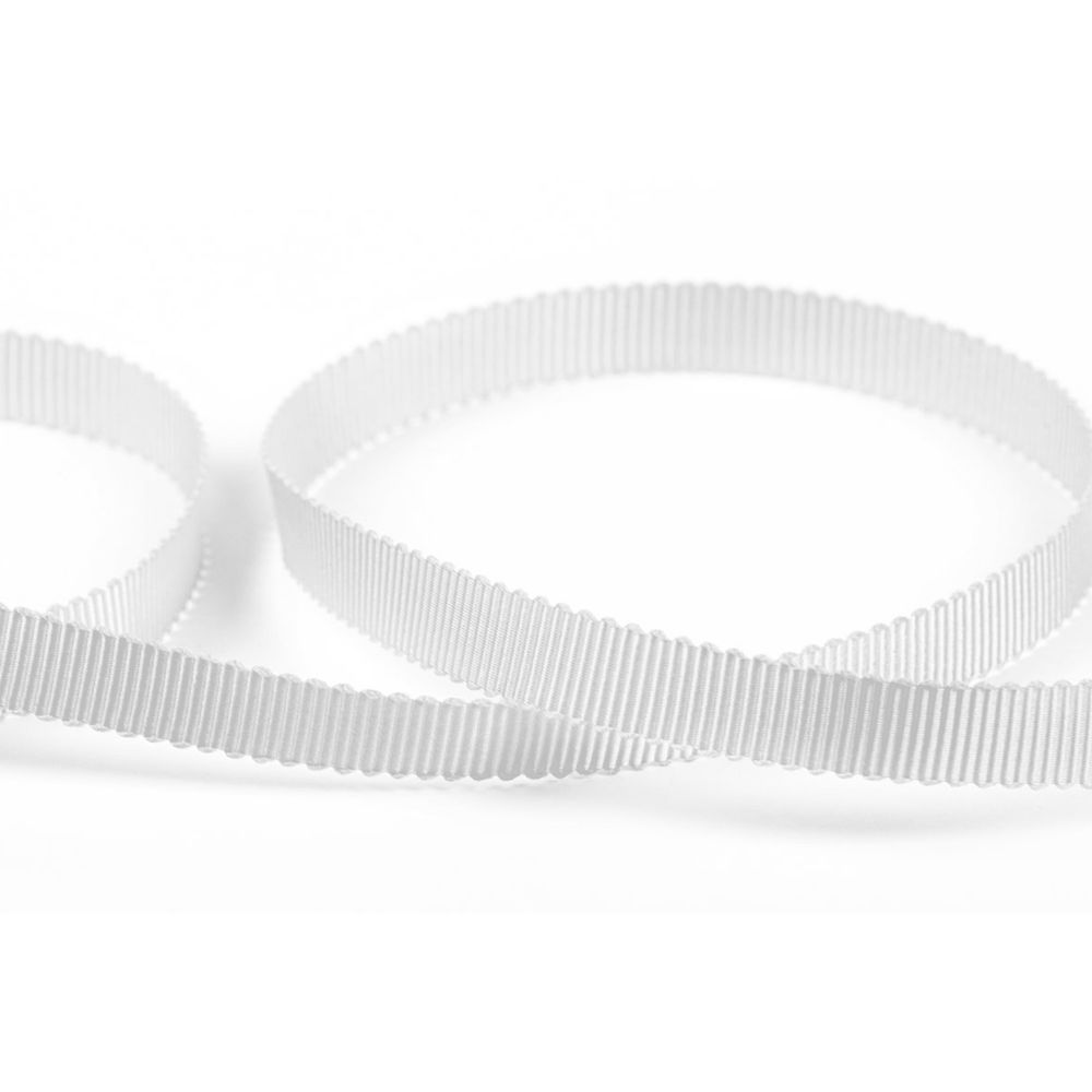 Лента репсовая (в рубчик) с зубчатым краем 10.0 мм, 25±1 метров, 001 белый, Gamma PTGR-10