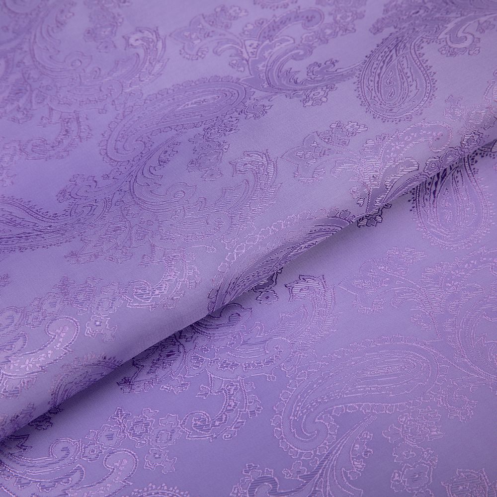Ткань подкладочная (таффета) с рисунком 96 г/м², 500х145 см, 144 сиреневый (растительный орнамент), Gamma JTR