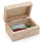 Заготовка для декорирования Шкатулка деревянная с ручкой, павловния/фанера из тополя, 10х6.5х5см