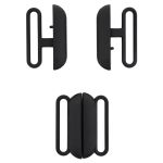 Застежки для купальника (бикини) металл 20.0 мм, черный матовый, МВ_2235, 6 шт