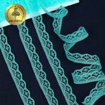 Кружево отделочное в стиле "трикотаж" 12 мм 150-2, цв.11 бирюзовый, 9.14м