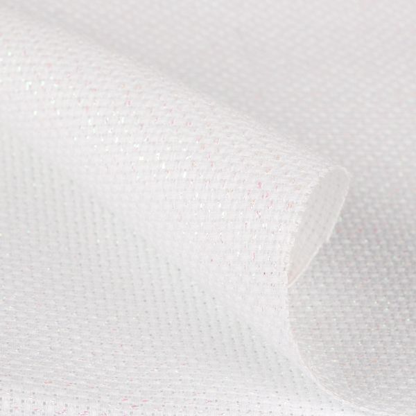 Канва Aida 14 ct, 150х100 см, 92% хлопок, 8% терилен, белый с Перламутровым люрексом, Gamma K04L