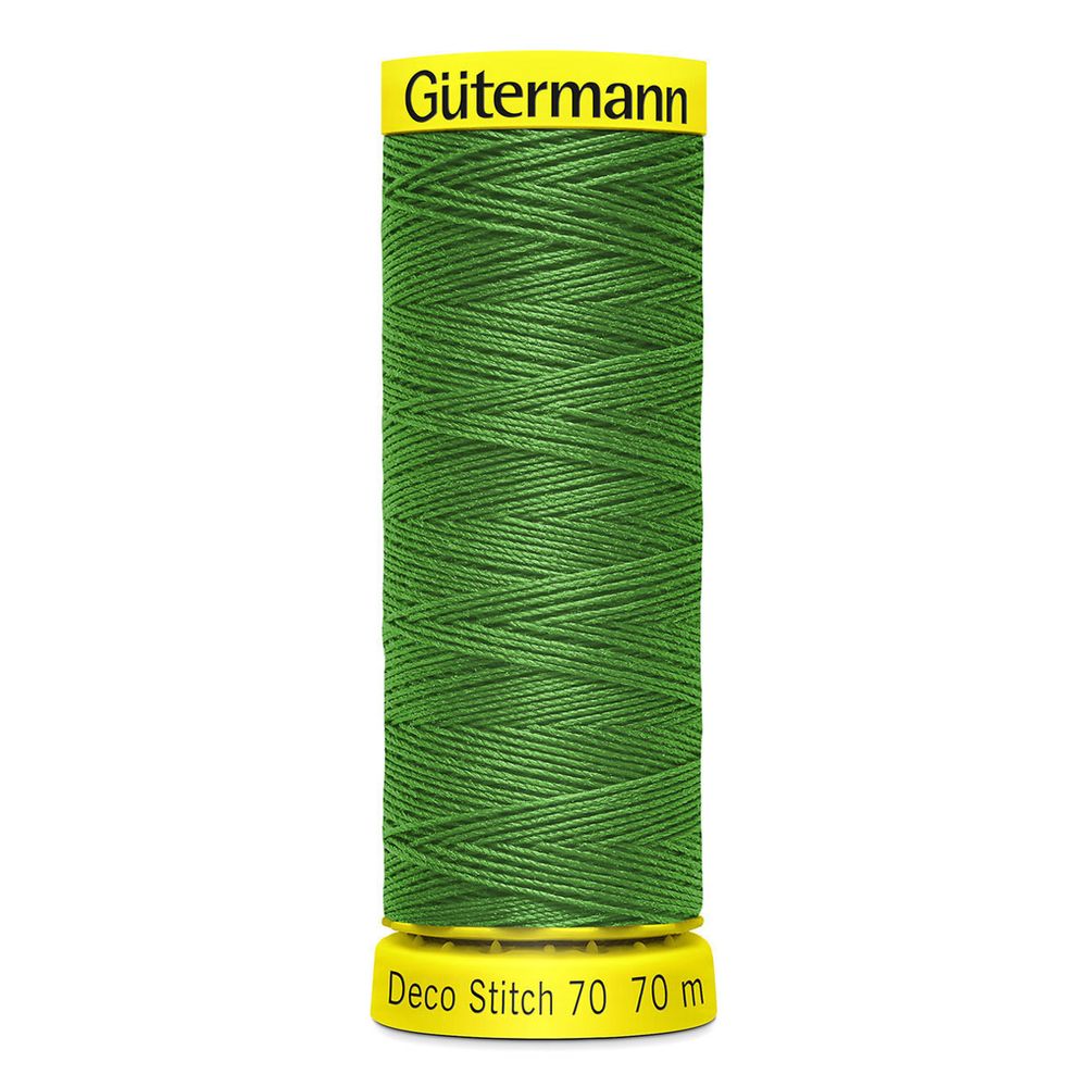 Нитки отделочные Gutermann Deco Stitch 70, 70м, 396 ярко-зеленый, 5 катушек
