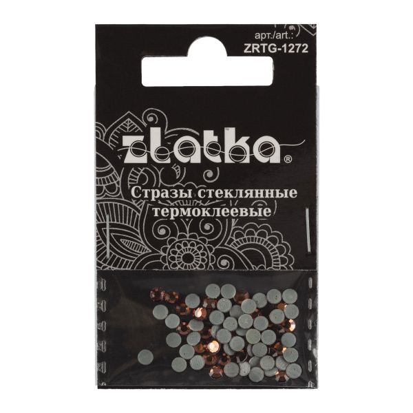 Стразы клеевые стекло 3.2 мм, 360 шт, SS12 №17 св.коричневый (Smoked Topaz), Zlatka ZRTG-1272