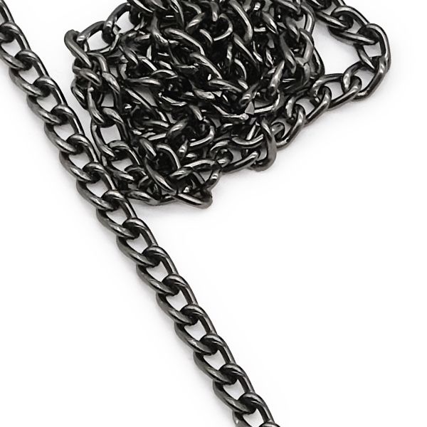 Цепь алюминиевая 5,0х3,6 мм, 10 м, чер.никель