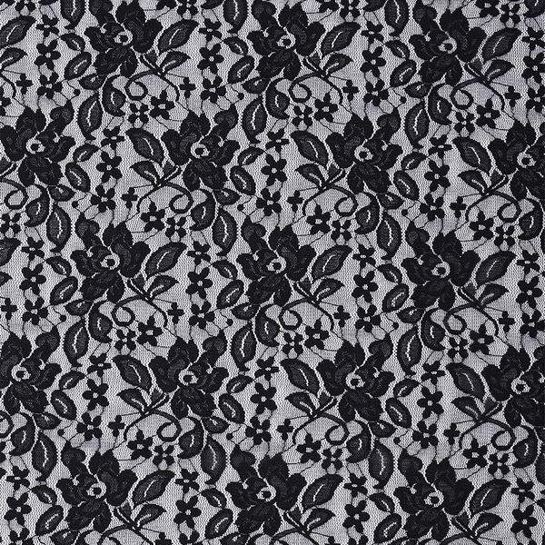 Гипюр стрейч 90 г/м², 150 см / 1 метр, TBY.M0064, черный