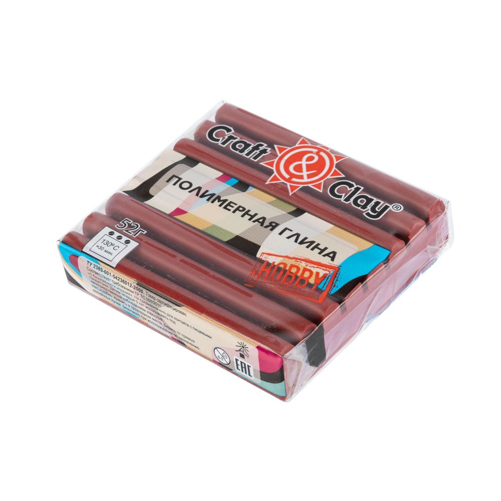 Полимерная глина 52 г, 1079 бордовый, Craft&Clay CCH