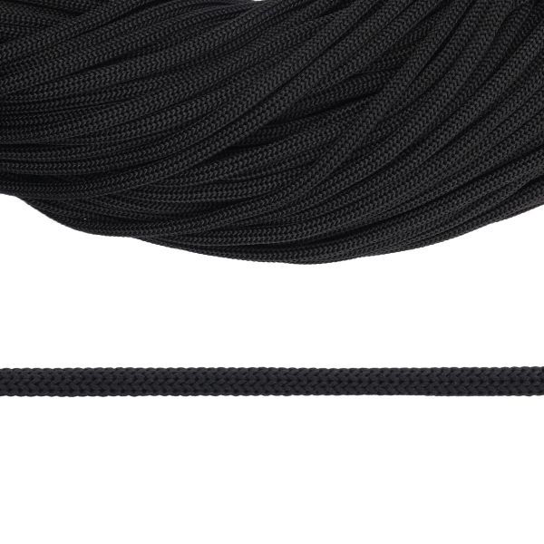 Шнур плетеный ⌀4.0 мм / 200 метров, обувной, черный