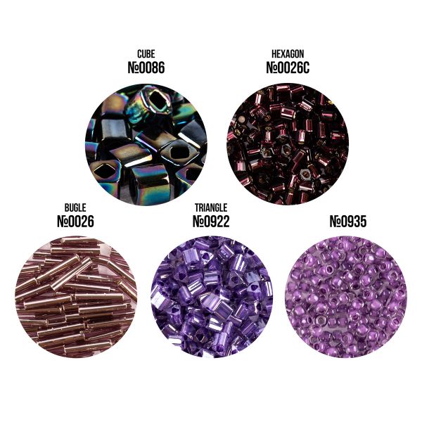 Бисер Япония Toho Набор Фигурный 5х5 г, №07 фиолетовый