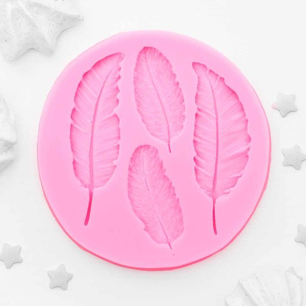 Молд 9х8,6х0,8 см, Перышко цвет микс