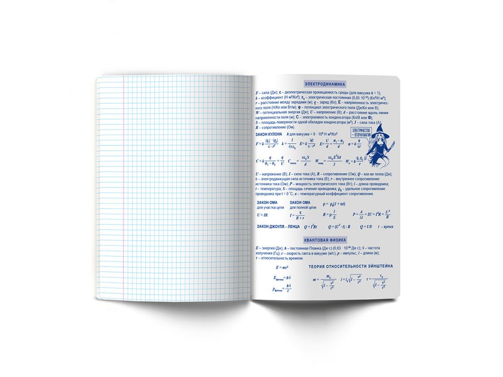 Тетрадь со справочным материалом Ковен тайных знаний, A5+ 48 л. на скобе 65 г/м², белизна 100%, 10 шт, клетка, 00859 Физика, Светоч 48Т7