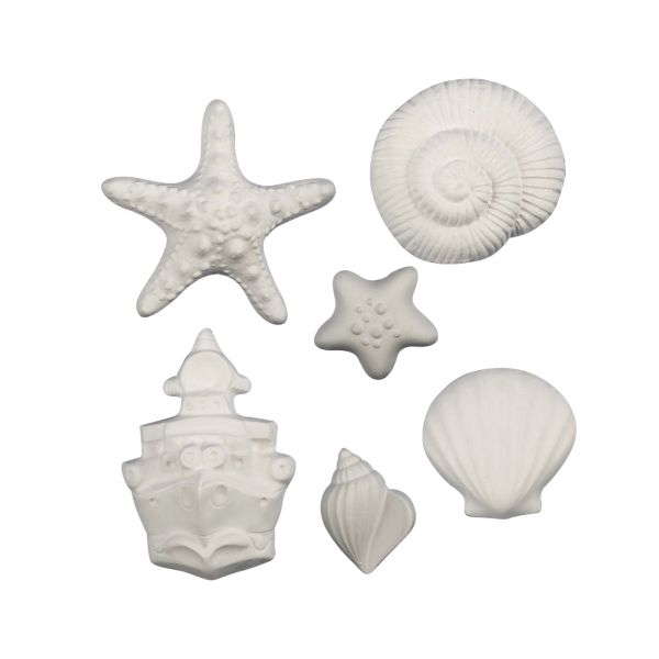 Заготовка гипсовая (набор) Морской, 5х8 ±2 см, 6 шт, Love2art ВА-06