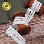 Кружево вязаное (тесьма) хлопковое 17 мм / 10 метров, TBY.1005, 01 белый, Kruzhevo